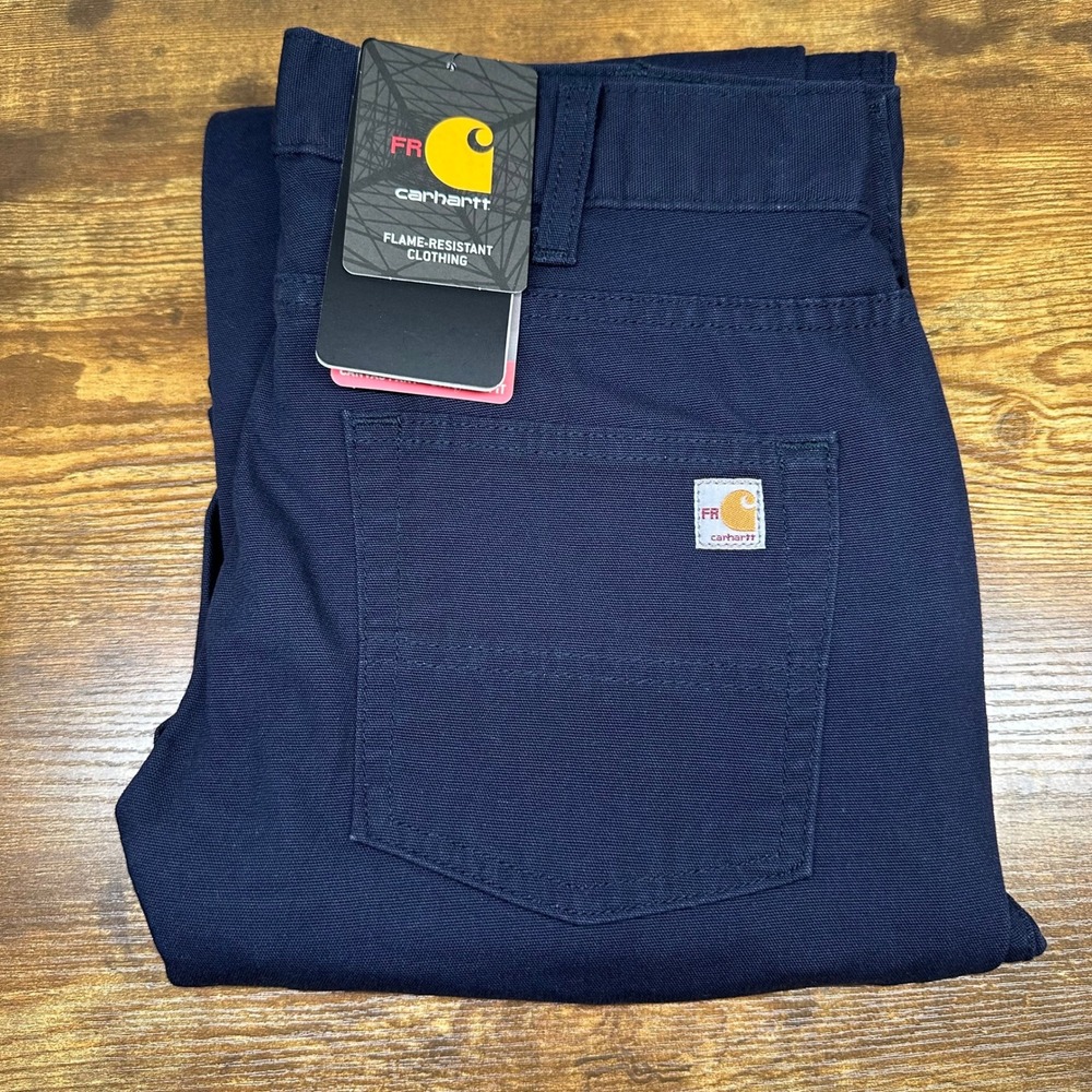 NEW Carhartt Womens FR Rugged Flex Canvas Pants Navy 102689-410 CAT 2 Size 8 Reg